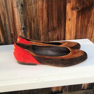 Vaneli Brown and Red Suede Loafers